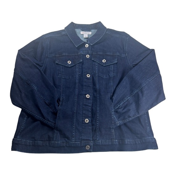 Liz Claiborne Women's Denim Jacket Blue Long Sleeve Button Front XXL Made NEW - Picture 3 of 9